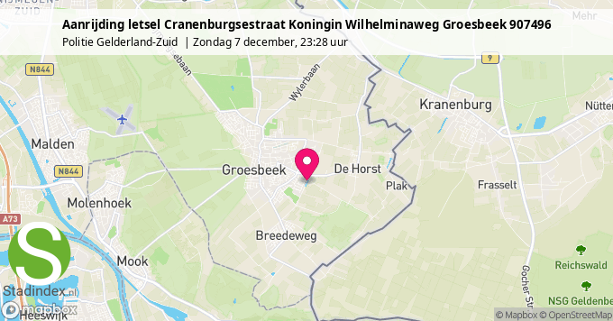 Aanrijding letsel Cranenburgsestraat Koningin Wilhelminaweg Groesbeek 907496