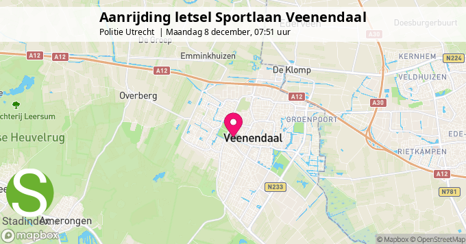 Aanrijding letsel Sportlaan Veenendaal
