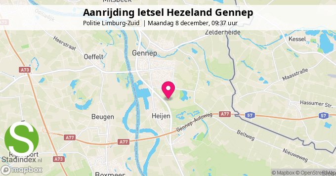 Aanrijding letsel Hezeland Gennep