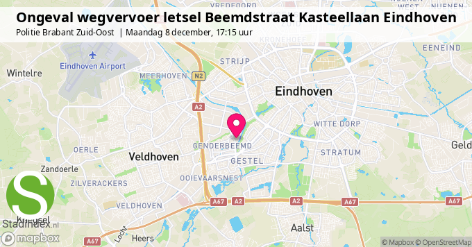 Ongeval wegvervoer letsel Beemdstraat Kasteellaan Eindhoven