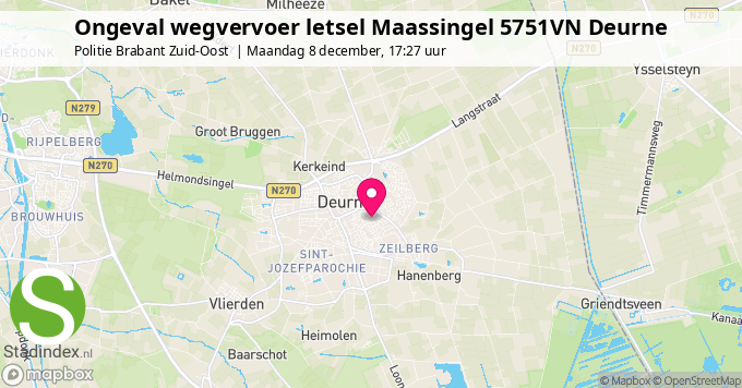 Ongeval wegvervoer letsel Maassingel 5751VN Deurne
