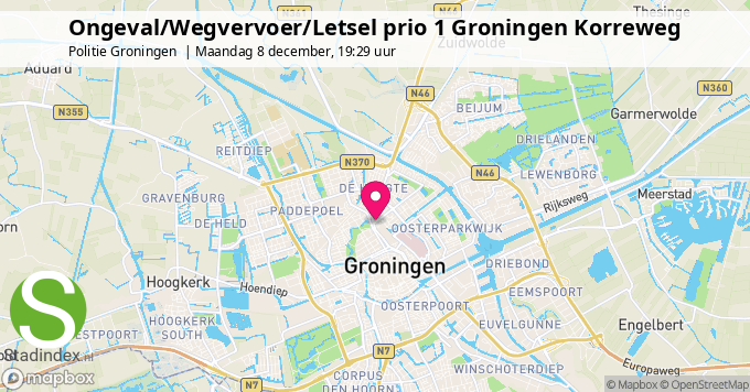Ongeval/Wegvervoer/Letsel prio 1 Groningen Korreweg