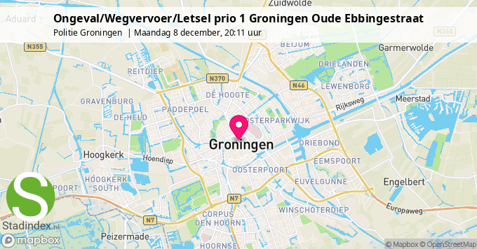 Ongeval/Wegvervoer/Letsel prio 1 Groningen Oude Ebbingestraat
