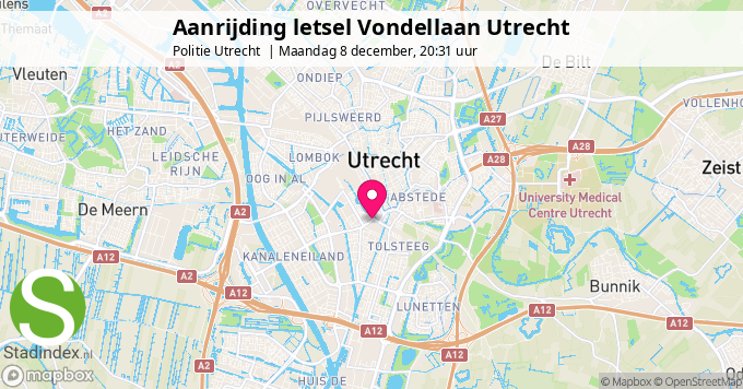 Aanrijding letsel Vondellaan Utrecht