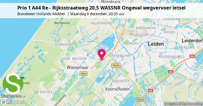 Prio 1 A44 Re - Rijksstraatweg 20,5 WASSNR Ongeval wegvervoer letsel