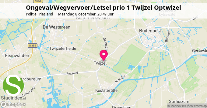 Ongeval/Wegvervoer/Letsel prio 1 Twijzel Optwizel
