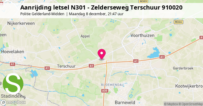 Aanrijding letsel N301 - Zelderseweg Terschuur 910020