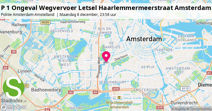 P 1 Ongeval Wegvervoer Letsel Haarlemmermeerstraat Amsterdam