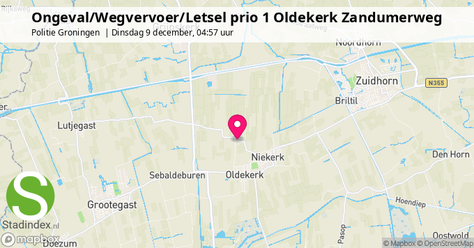 Ongeval/Wegvervoer/Letsel prio 1 Oldekerk Zandumerweg