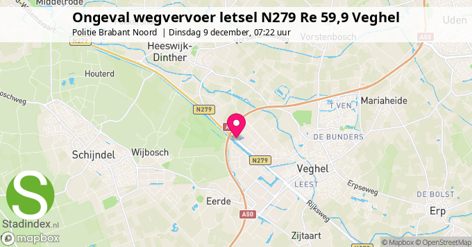 Ongeval wegvervoer letsel N279 Re 59,9 Veghel