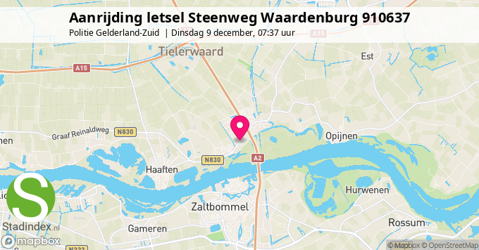 Aanrijding letsel Steenweg Waardenburg 910637
