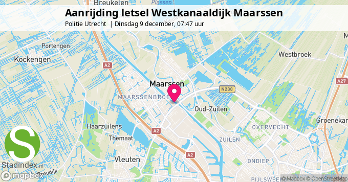 Aanrijding letsel Westkanaaldijk Maarssen