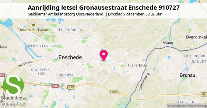 Aanrijding letsel Gronausestraat Enschede 910727