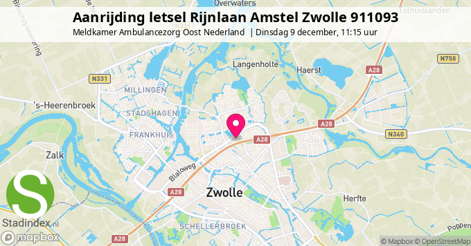 Aanrijding letsel Rijnlaan Amstel Zwolle 911093