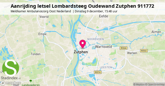 Aanrijding letsel Lombardsteeg Oudewand Zutphen 911772