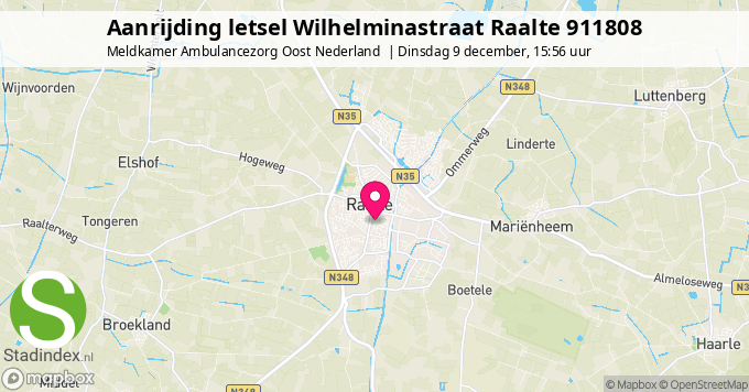 Aanrijding letsel Wilhelminastraat Raalte 911808