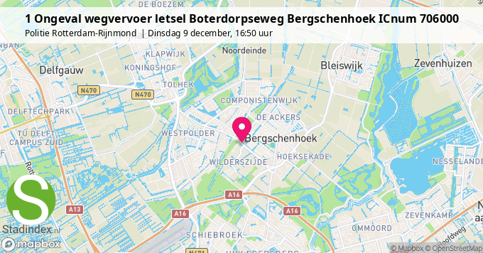 1 Ongeval wegvervoer letsel Boterdorpseweg Bergschenhoek ICnum 706000