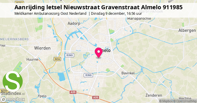 Aanrijding letsel Nieuwstraat Gravenstraat Almelo 911985