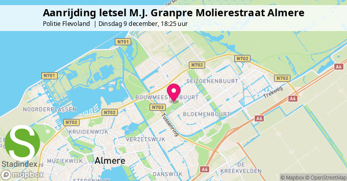 Aanrijding letsel M.J. Granpre Molierestraat Almere