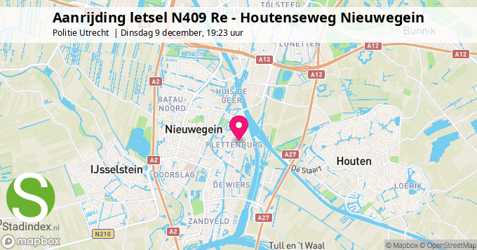 Aanrijding letsel N409 Re - Houtenseweg Nieuwegein
