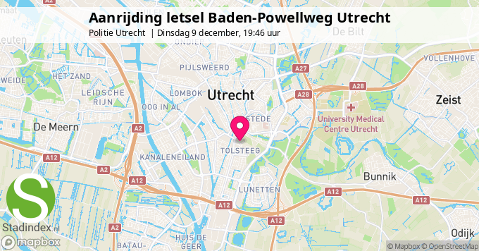 Aanrijding letsel Baden-Powellweg Utrecht