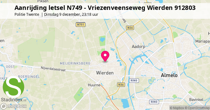 Aanrijding letsel N749 - Vriezenveenseweg Wierden 912803