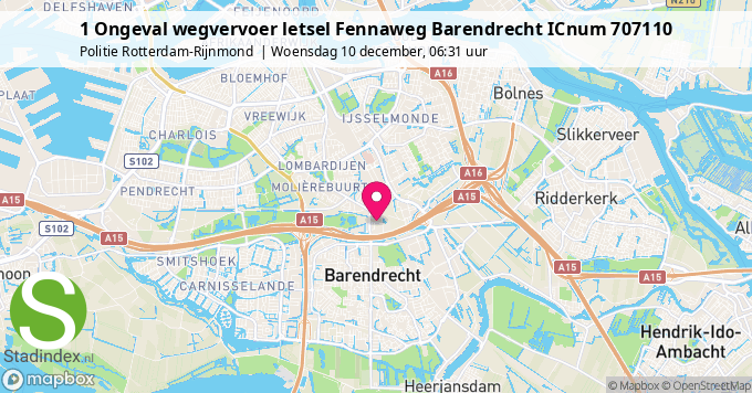 1 Ongeval wegvervoer letsel Fennaweg Barendrecht ICnum 707110