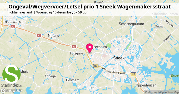 Ongeval/Wegvervoer/Letsel prio 1 Sneek Wagenmakersstraat