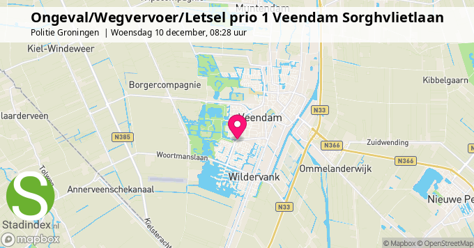 Ongeval/Wegvervoer/Letsel prio 1 Veendam Sorghvlietlaan