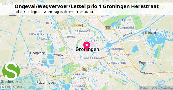 Ongeval/Wegvervoer/Letsel prio 1 Groningen Herestraat