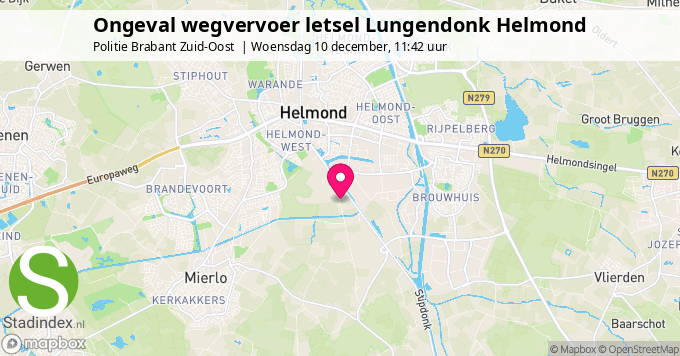 Ongeval wegvervoer letsel Lungendonk Helmond