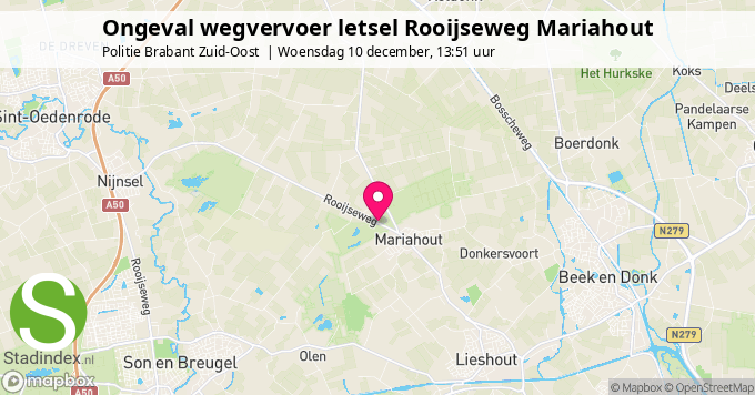 Ongeval wegvervoer letsel Rooijseweg Mariahout