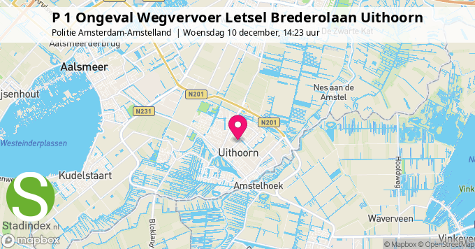 P 1 Ongeval Wegvervoer Letsel Brederolaan Uithoorn