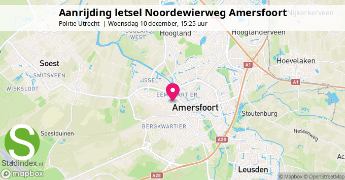 Aanrijding letsel Noordewierweg Amersfoort