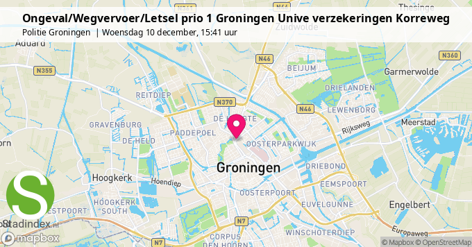 Ongeval/Wegvervoer/Letsel prio 1 Groningen Unive verzekeringen Korreweg