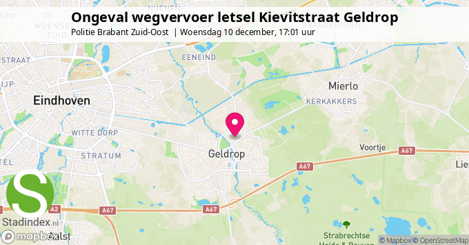 Ongeval wegvervoer letsel Kievitstraat Geldrop