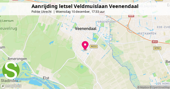 Aanrijding letsel Veldmuislaan Veenendaal