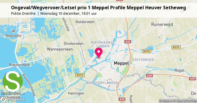 Ongeval/Wegvervoer/Letsel prio 1 Meppel Profile Meppel Heuver Setheweg