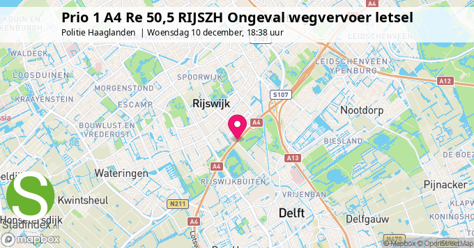 Prio 1 A4 Re 50,5 RIJSZH Ongeval wegvervoer letsel