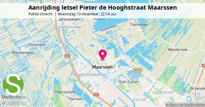 Aanrijding letsel Pieter de Hooghstraat Maarssen
