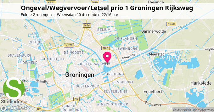 Ongeval/Wegvervoer/Letsel prio 1 Groningen Rijksweg