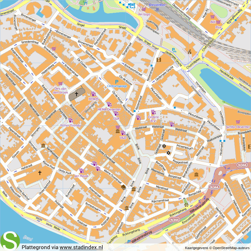 Plattegrond Deventer Centrum