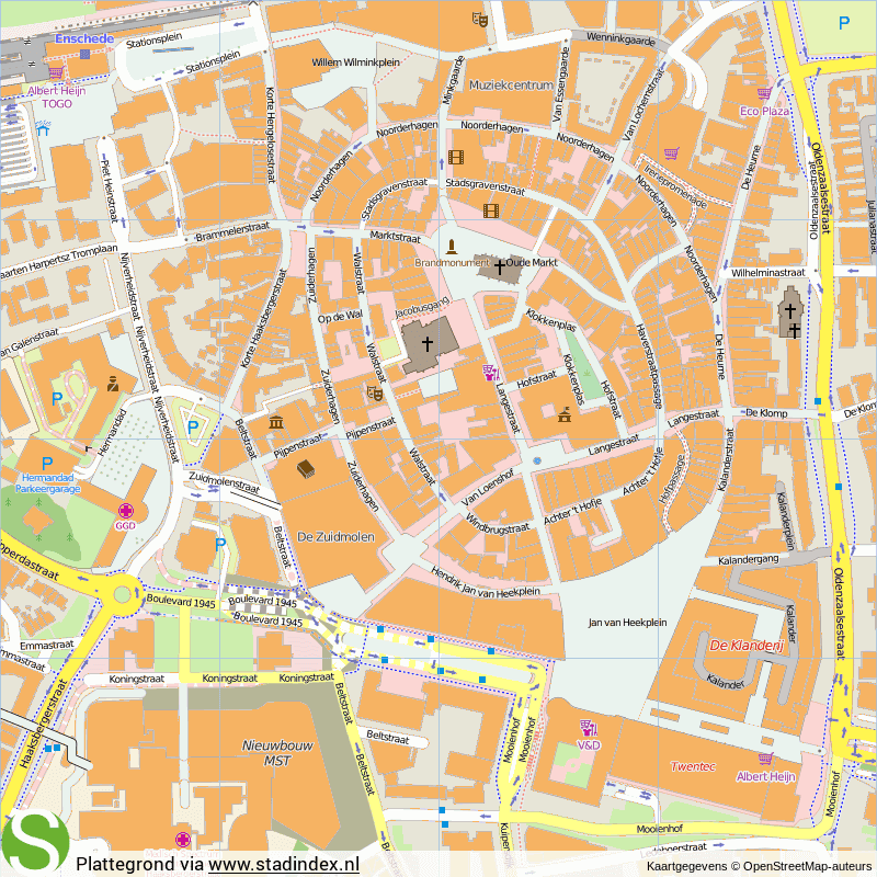 Plattegrond Enschede Centrum